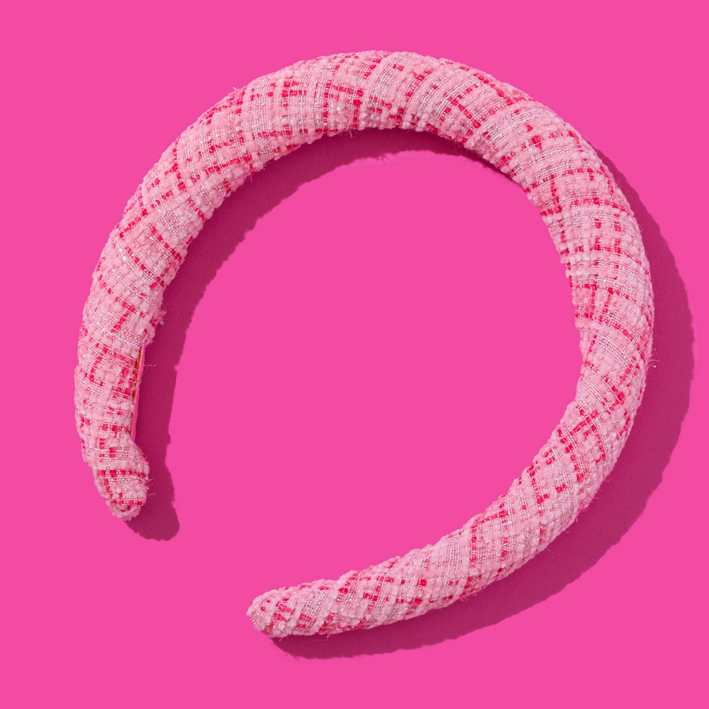 Padded Headband - Tweed Pink Weave