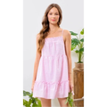 Pink Gingham Tiered Dress