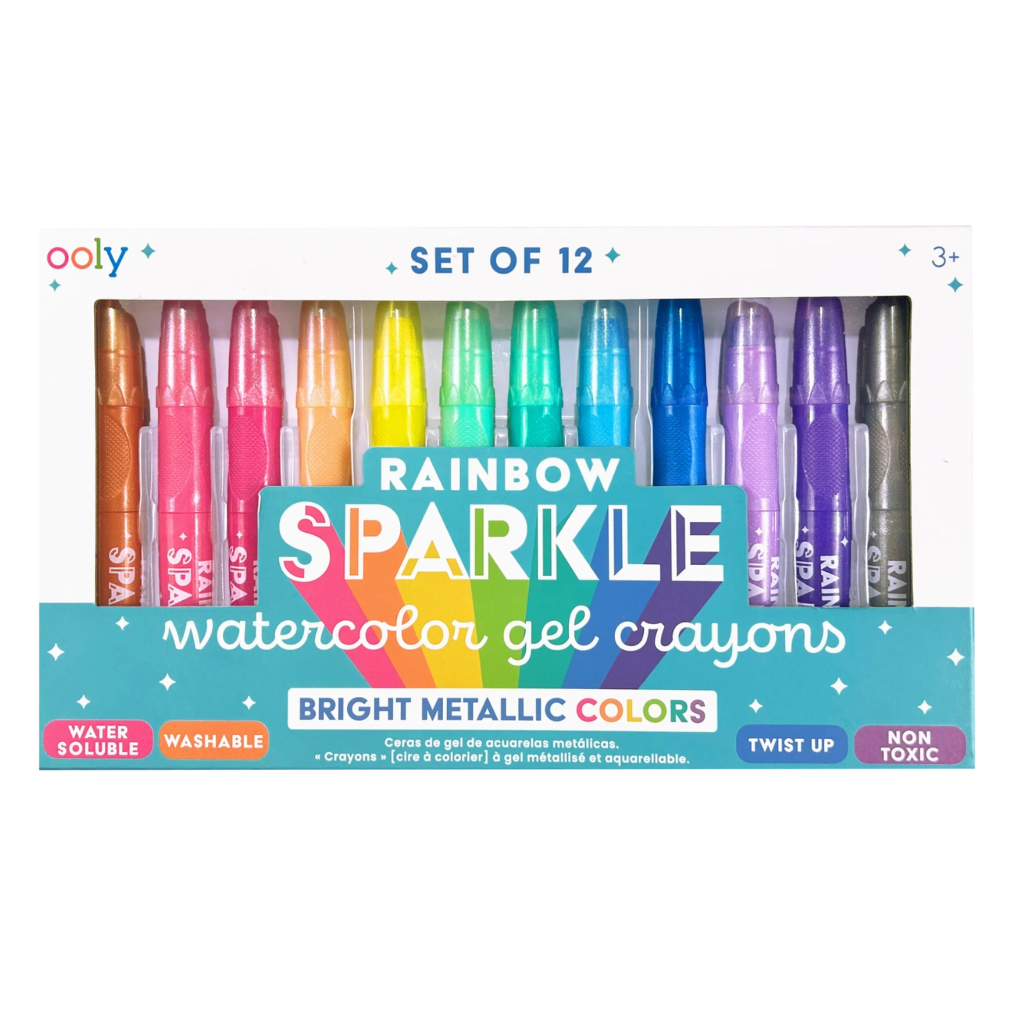 Rainbow Sparkle Watercolor Gel Crayons