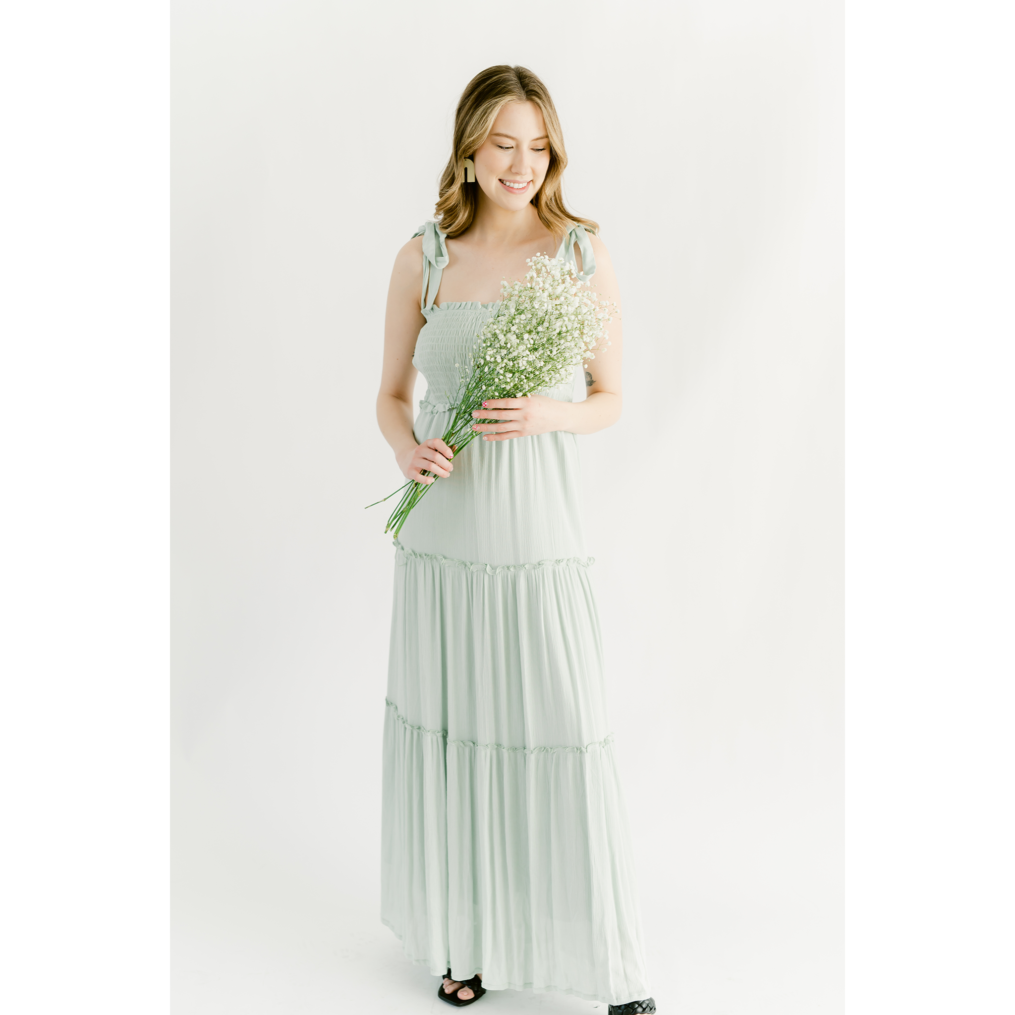 Sage Tiered Maxi Dress