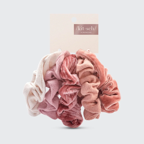 Blush & Mauve Velvet Scrunchies