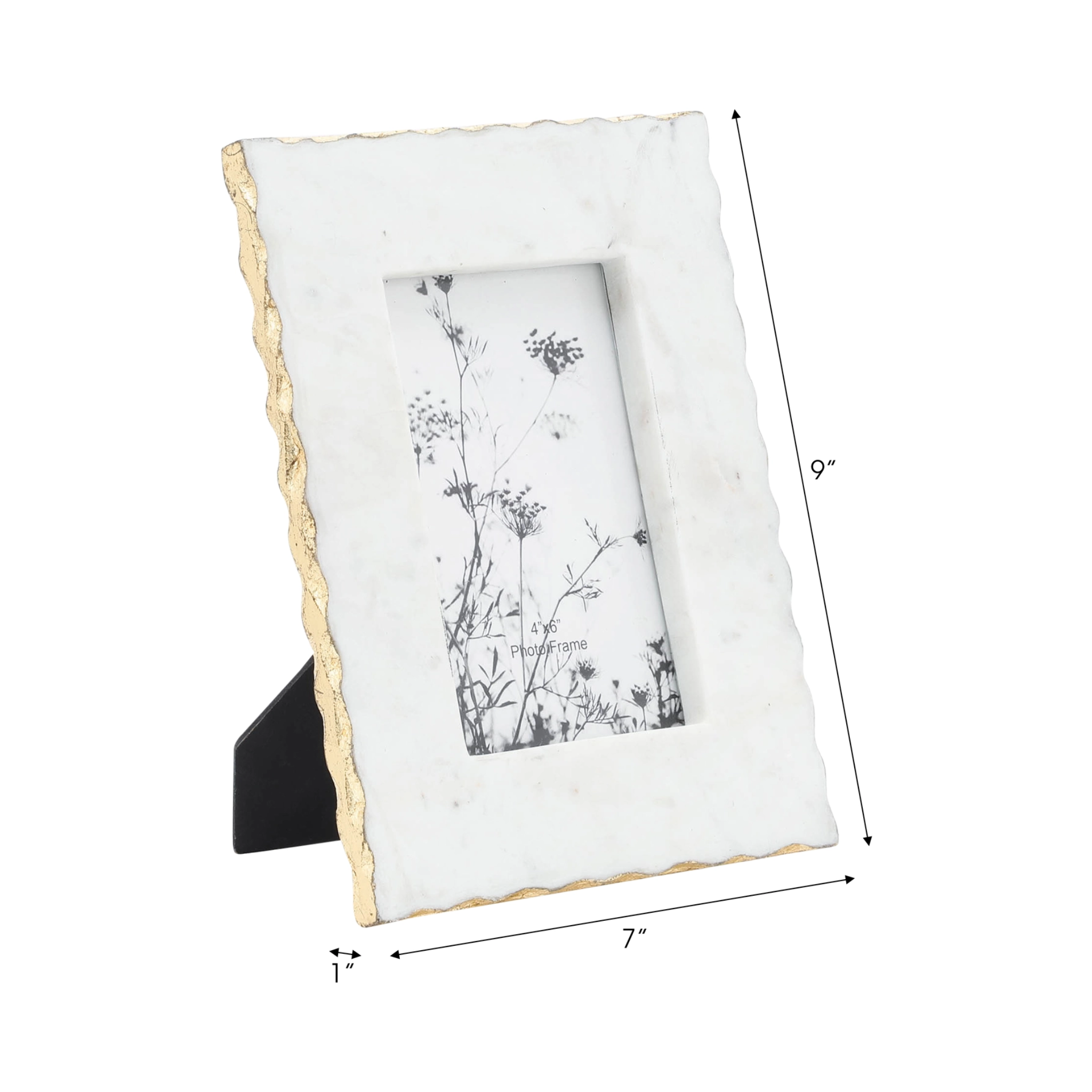 White Marble Wood Jagged Edge Frame