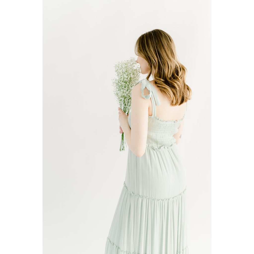 Sage Tiered Maxi Dress