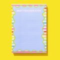 "Best Teacher Ever" Notepad w/ Magnet