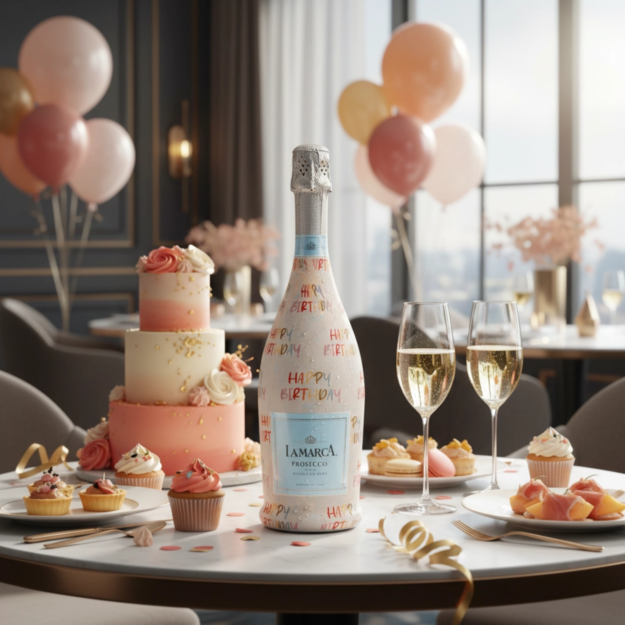 Pastel Birthday Bottle Wrap