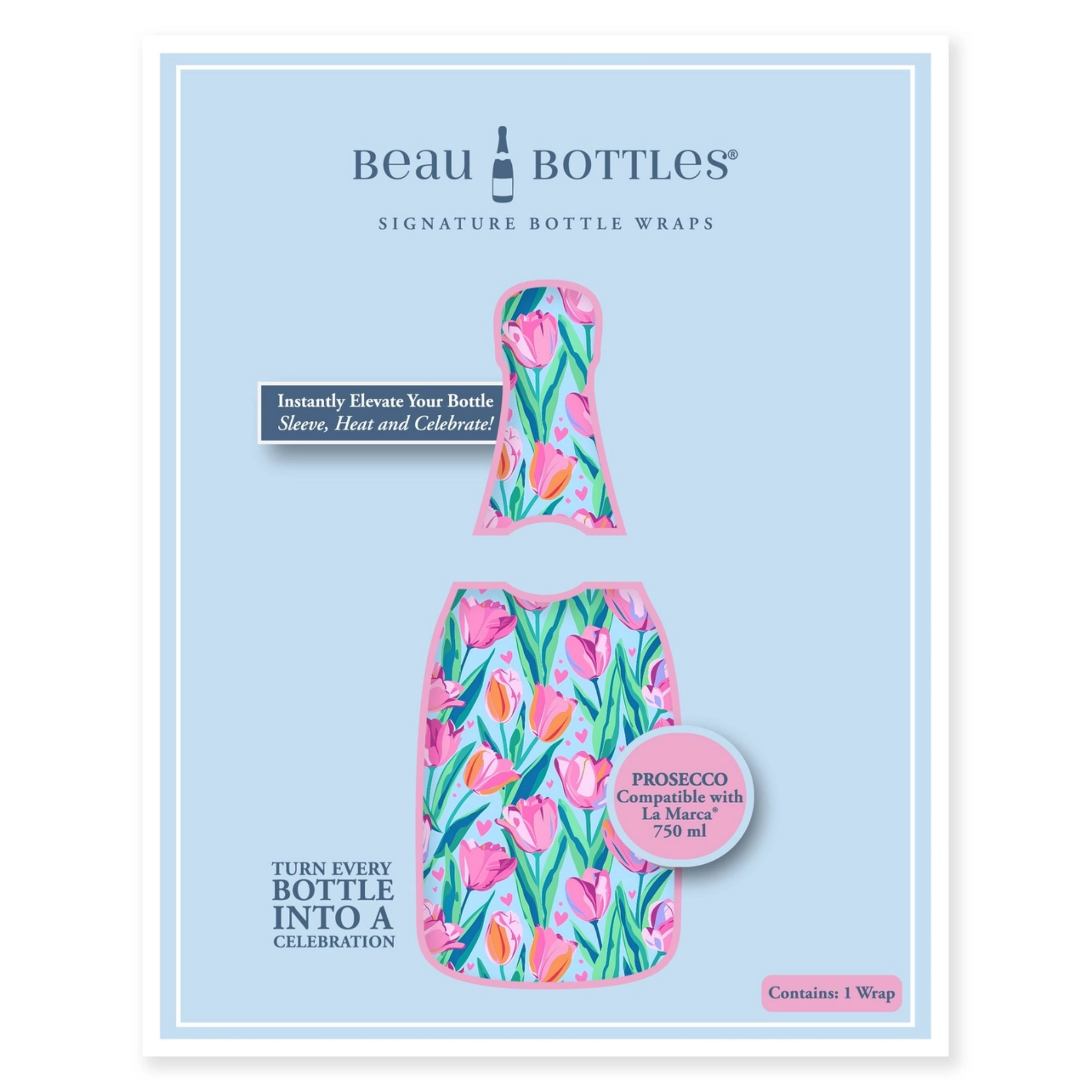 Blushing Tulip Garden Bottle Wrap