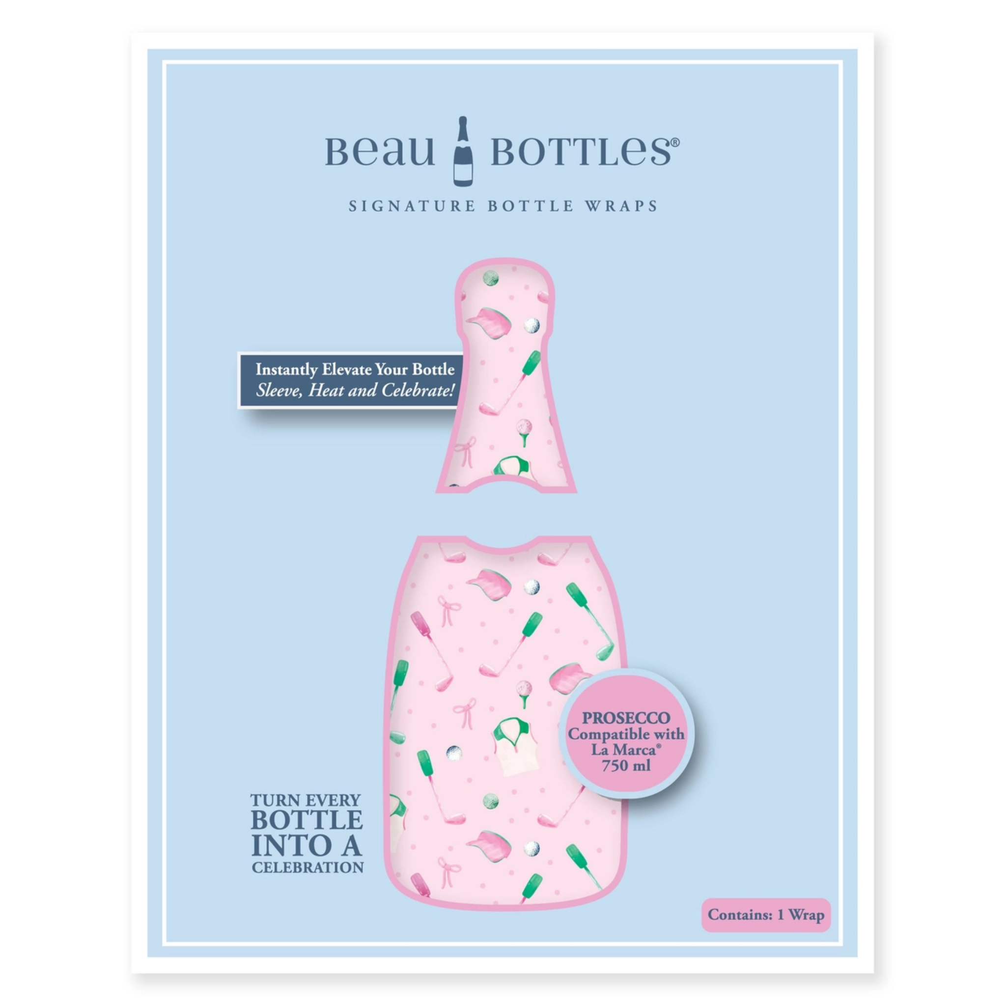 Clubs & Ribbons Bottle Wrap