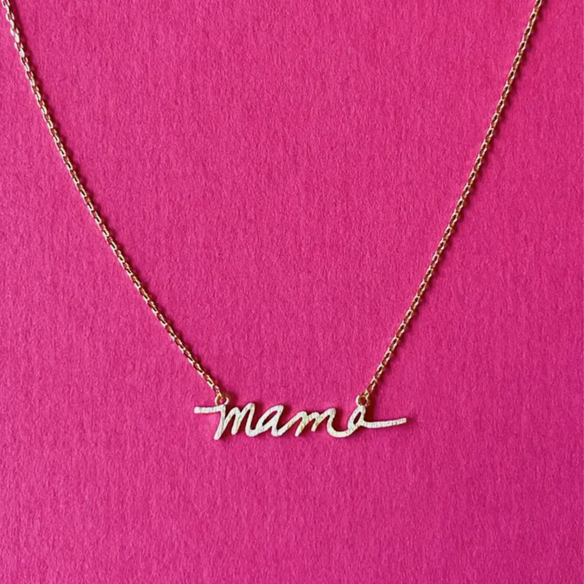 Mama Script Necklace
