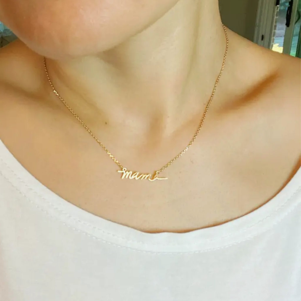 Mama Script Necklace