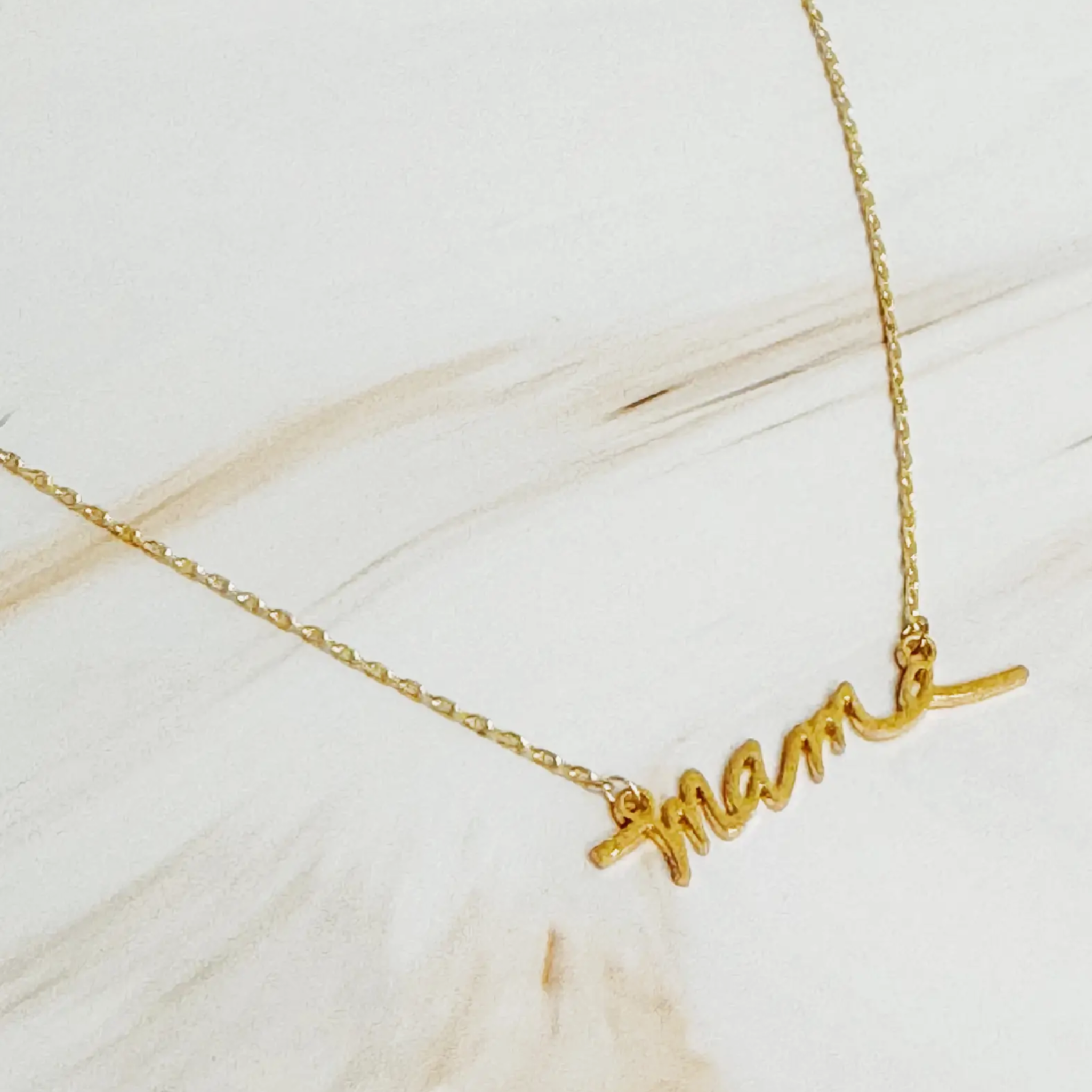 Mama Script Necklace