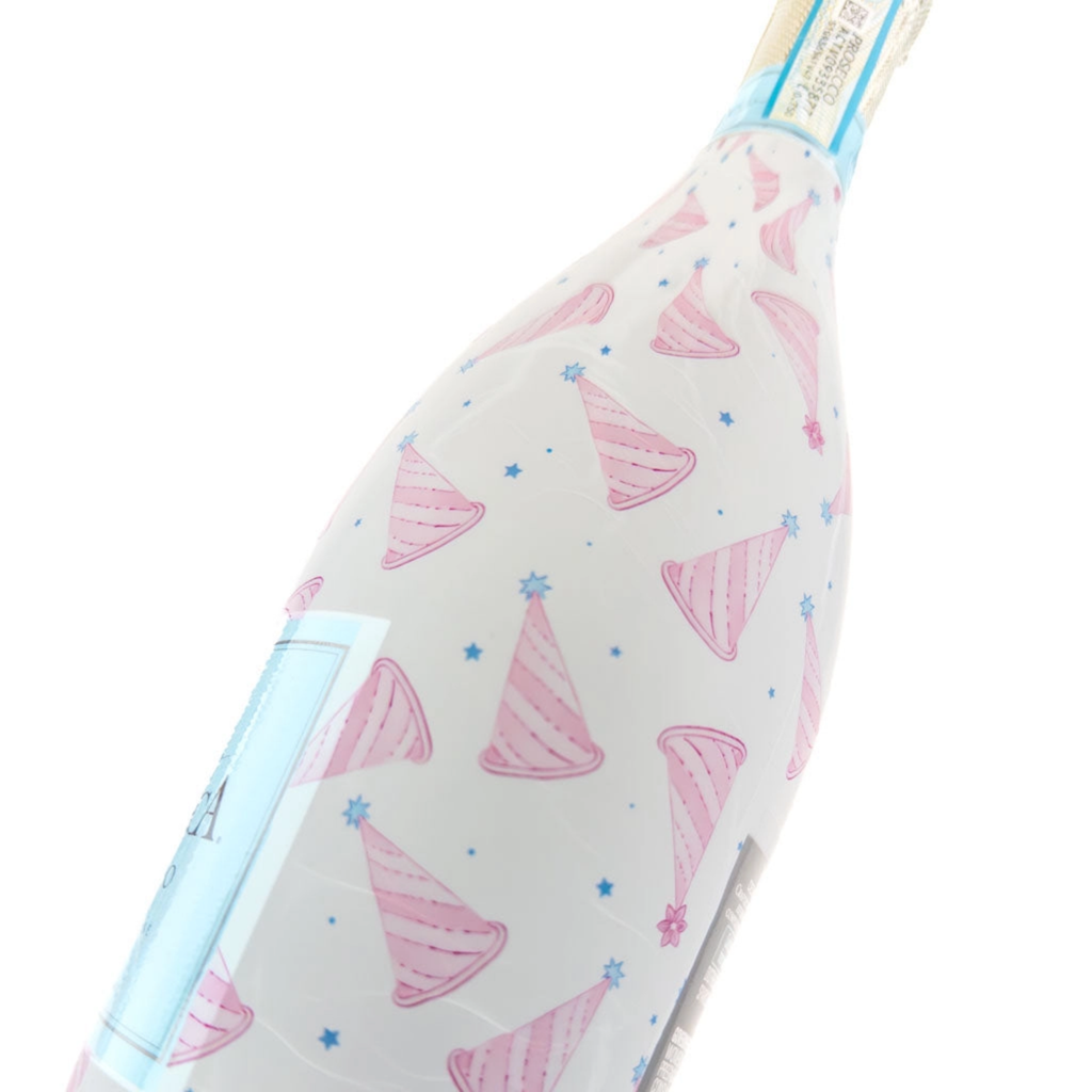 Pastel Birthday Hats Bottle Wrap