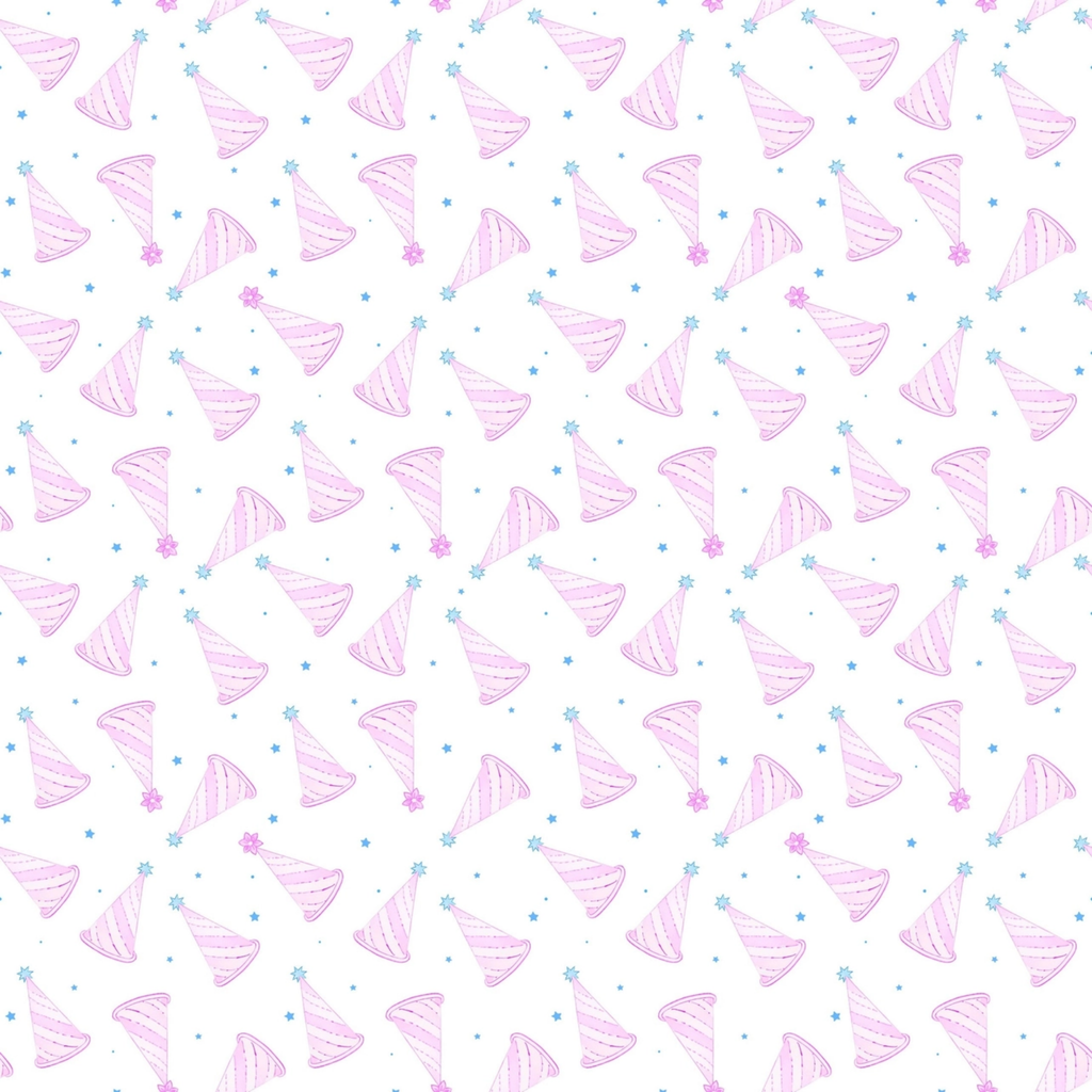 Pastel Birthday Hats Bottle Wrap