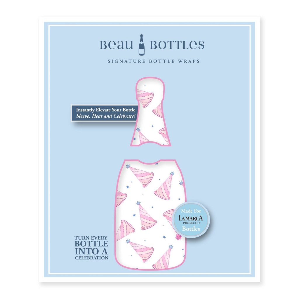 Pastel Birthday Hats Bottle Wrap