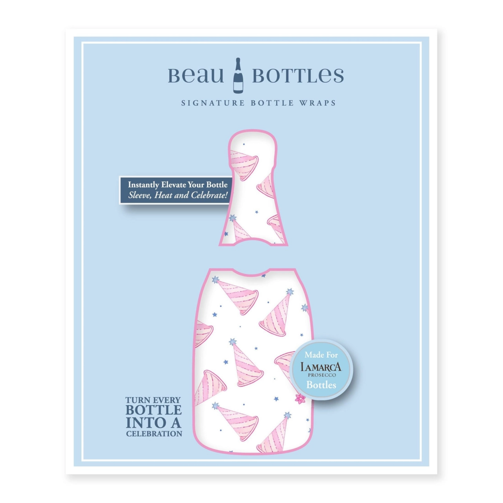Pastel Birthday Hats Bottle Wrap